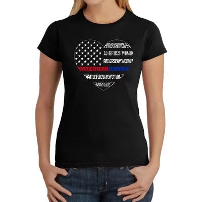 American Woman - Женская футболка Word Art черного цвета