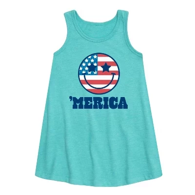 Детское платье Instant Message Merica Smile, бирюзовое