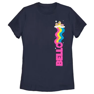Женская футболка Minions Rainbow Bello, синяя