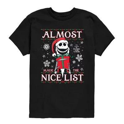 Футболка для мальчиков - Кошмар перед Рождеством - Jack Nice List с коротким рукавом и рисунком, черная