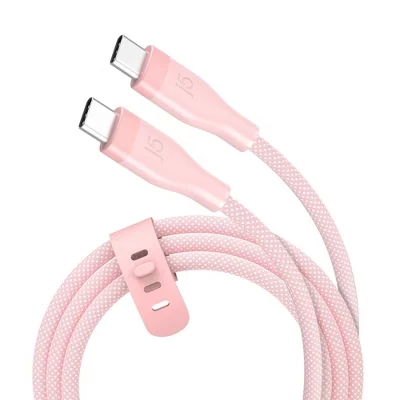 Кабель USB-C 60 Вт j5create двойная оплетка, пыльно-розовый