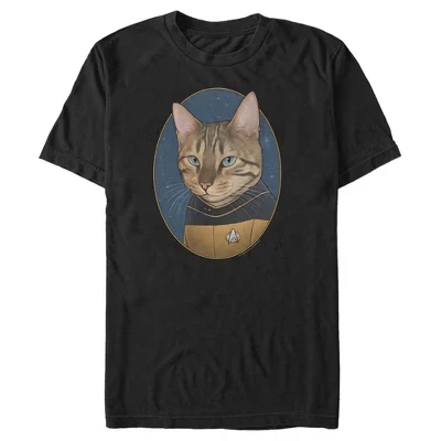 Men's : The Next Generation Lieutenant Natasha Yar Cat T-Shirt black