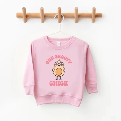 Детская толстовка One Groovy Chick с рисунком для малышей розового цвета