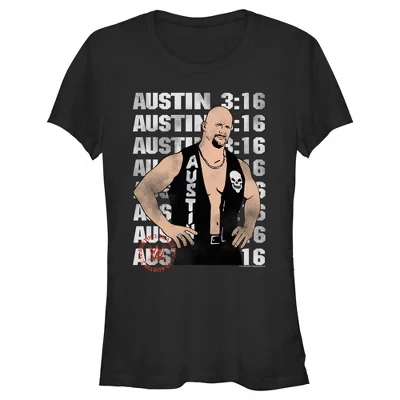 Женская футболка с анимацией Steve Austin Stone Cold Steve Austin 3:16 для юниоров черная