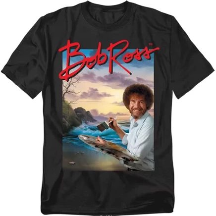 Мужская футболка LogoVision Bob Ross Ocean, черная