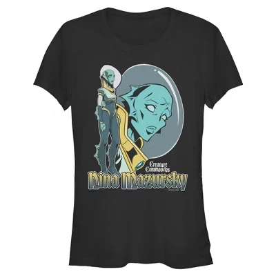 Женская футболка Creature Commandos Mermaid Mazursky для юниоров черная