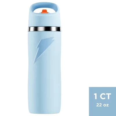 Бутылка Gatorade 650 мл из нержавеющей стали с трубочкой, синяя