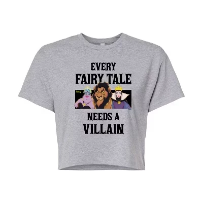 Женская укороченная футболка Disney Villains, меланж
