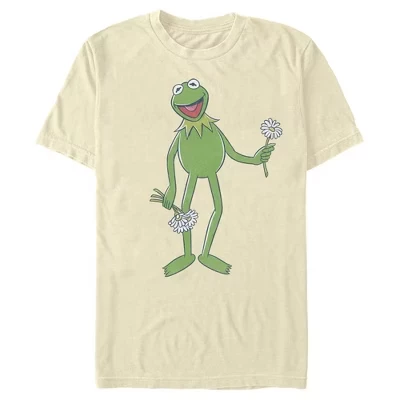 Мужская футболка The Muppets «Кермит с букетом», бежевая