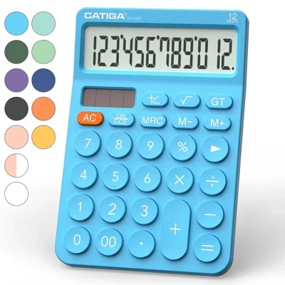 Настольный калькулятор CATIGA SD-1292, 12-разрядный, светло-голубой