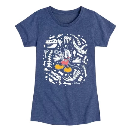 Mickey Mouse Fitted Short Sleeve Graphic T-Shirt heather navy