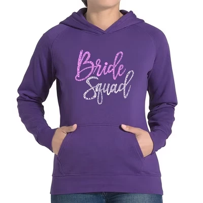 Женская толстовка с капюшоном Word Art - Bride Squad фиолетового цвета