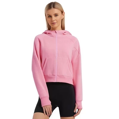 Женское худи Yesfashion с отверстиями для пальцев, розовое