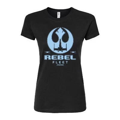 Женская футболка с нашивкой Rebel Fleet Flight, приталенная, с рисунком, черная
