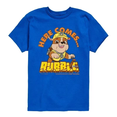Футболка с коротким рукавом и рисунком Rubble для мальчиков - Paw Patrol - Here Comes