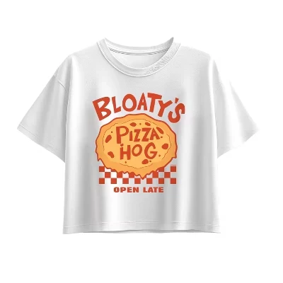 Футболка Blooty's Pizza Hog с коротким рукавом и квадратным рисунком белого цвета