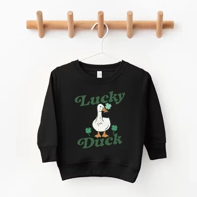 Толстовка с рисунком для малышей Lucky Duck черная