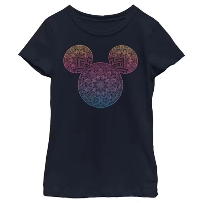 Детская футболка Mickey Mouse с мандалой, темно-синяя