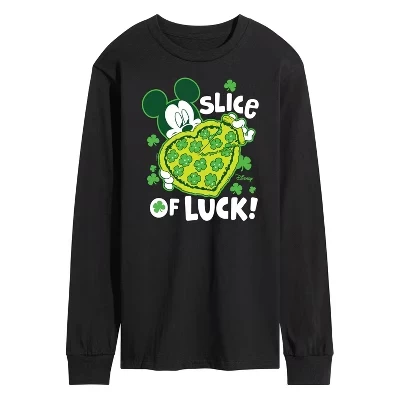 Мужская футболка с длинным рукавом Slice Of Luck с графическим рисунком, черная
