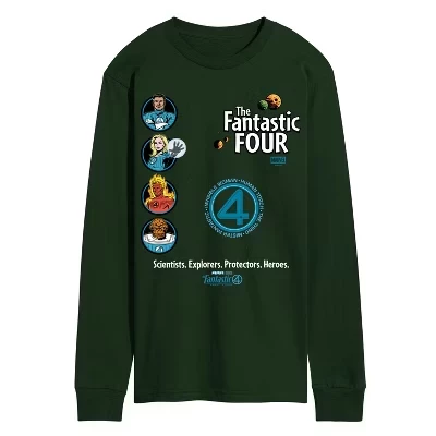 Мужской лонгслив Fantastic Four Faux Hit, зеленый