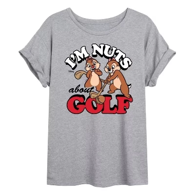 Женская футболка Chip and Dale Golf с объемным рисунком heather grey