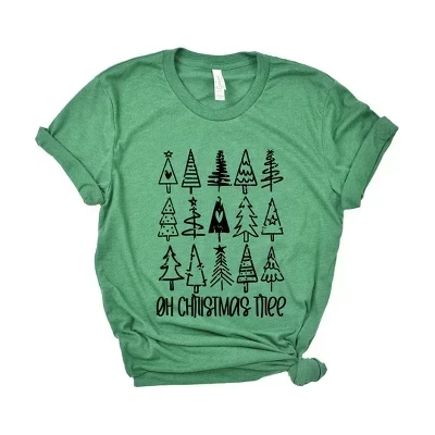 Женская футболка Oh Christmas Trees с коротким рукавом и графическим рисунком grass