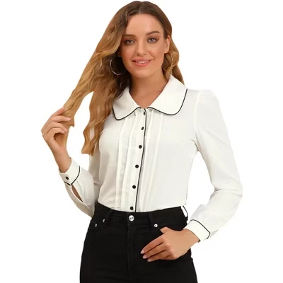 Женская блузка INSPIRE CHIC, воротник Питер Пэн, белая