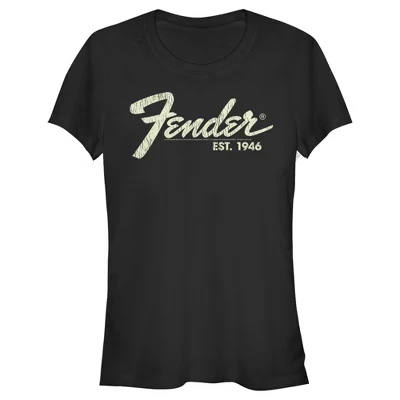 Женская футболка Fender с состаренным логотипом, черная