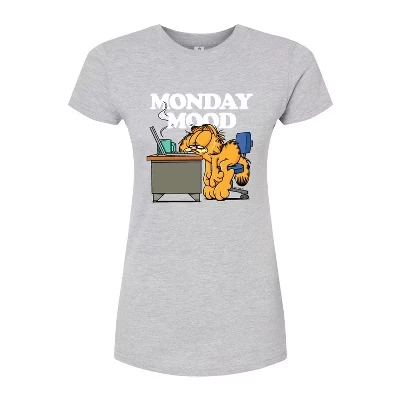Женская футболка Garfield MondayMood, меланж-серый