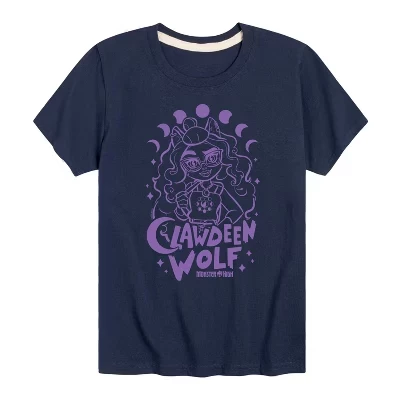 Темно-синяя футболка с коротким рукавом Clawdeen Wolf Moon Phases с графическим рисунком