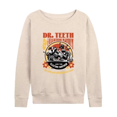 Женская рубашка - - Dr. Teeth: Long & Winded Tour Легкая французская махровая рубашка с широким вырезом и длинным рукавом с графическим рисунком.