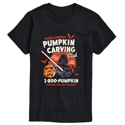 Мужская футболка с коротким рукавом Darth Vader's Pumpkin Carving Club, черная