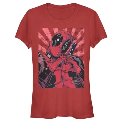 Juniors Womens Marvel  Heart You T-Shirt red