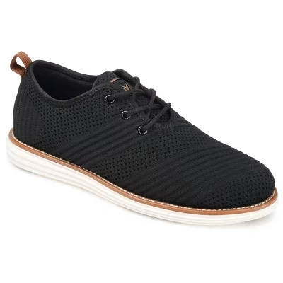 Мужские модельные туфли средней и широкой ширины Vance Mens Novak из трикотажа на шнуровке с круглым носком черного цвета