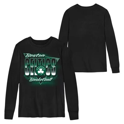 Черная футболка с длинным рукавом Boston Celtics