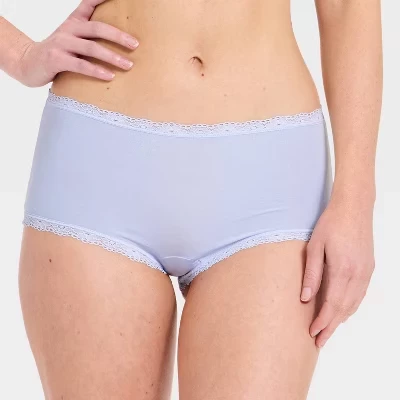 Женское нижнее белье Cloud Knit Boyshorts с кружевной отделкой - ™ blue
