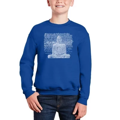 Толстовка с круглым вырезом от Zen Buddha - Boy's Word Art royal