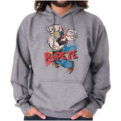 Унисекс худи Brisco Brands Popeye Retro, серое