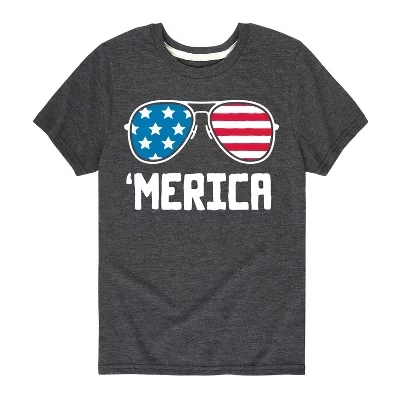 Футболка Merica Aviator Glasses с коротким рукавом и графическим рисунком heather charcoal