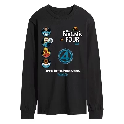 Мужской лонгслив Fantastic Four Faux Hit, черный