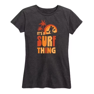Женская футболка It's A Surf Thing с коротким рукавом и графическим рисунком heather charcoal