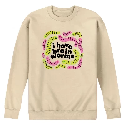 Men's -  - I Have Brain Worms Graphic Fleece Sweatshirt cream