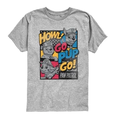 Футболка с коротким рукавом для мальчиков - Paw Patrol - Go Pup Go с графическим рисунком athletic heather