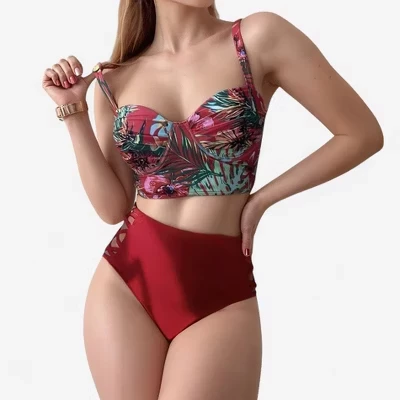 Женский купальник Anna-Kaci Swim Tropical Print, красный