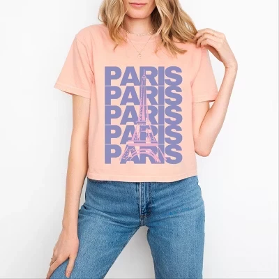 Женская кроп-футболка Simply Sage Market Paris, персиковая
