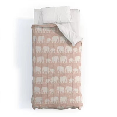 Детский комплект постельного белья Little Arrow Design Co Elephants Marching Comforter розовый