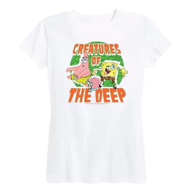 Женская футболка с коротким рукавом Creatures Of The Deep с графическим рисунком белого цвета