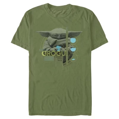Мужская футболка The Mandalorian и Grogu The Child Hungry Little Fella зеленого цвета.