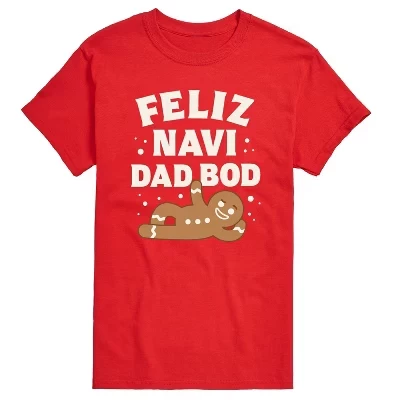 Мужская футболка Feliz Navi Dad Bod с коротким рукавом и графическим принтом, красная