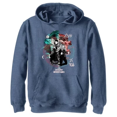 Boy's  Doctor Strange in the Multiverse of Madness Wanda and Strange Glitch Pull Over Hoodie